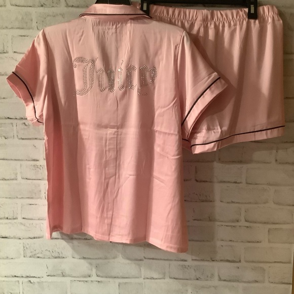 JUICY COUTURE Satin Notch Collar Pajama Set - Picture 6 of 8